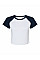 White/Navy Women's Micro Rib Raglan Baby Tee