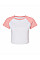 White/Pink Women's Micro Rib Raglan Baby Tee