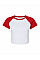 White/Red Women's Micro Rib Raglan Baby Tee