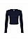 Solid Navy Blend Women's Micro Rib Long Sleeve Tee