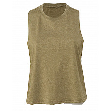 Heather Olive Women's Racerback Cropped Tank