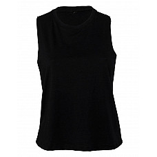 Solid Black Triblend Women's Racerback Cropped Tank