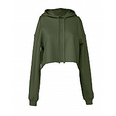 Military Green Women's Cropped Fleece Hoodie