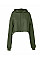 Military Green Women's Cropped Fleece Hoodie