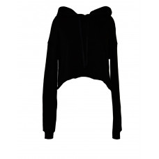 Black Women's Cropped Fleece Hoodie