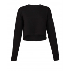 Black Women's Cropped Crew Fleece