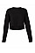 Black Women's Cropped Crew Fleece