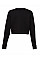 Black Women's Cropped Crew Fleece