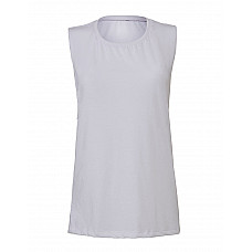 White Women's Flowy Scoop Muscle Tank