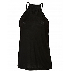 Black Women's Flowy High Neck Tank