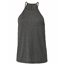 Dark Grey Heather Women's Flowy High Neck Tank