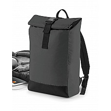 Black/Reflective Reflective Roll-Top Backpack