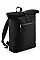 Black Recycled Roll-Top Backpack