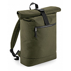 Military Green Recycled Roll-Top Backpack