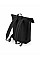 Black Matte PU Roll-Top Backpack