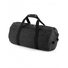 Vintage Black Vintage Canvas Barrel Bag