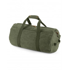 Vintage Military Green Vintage Canvas Barrel Bag