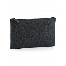 Charcoal Melange Felt Accessory Pouch