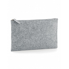 Grey Melange Felt Accessory Pouch