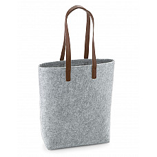 Grey Melange/ Tan Premium Felt Tote