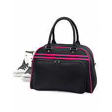 Black/Fuchia Retro Bowling Bag