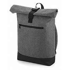 Grey Marl/Black Roll-Top Backpack