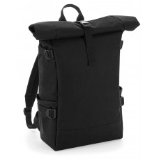 Black/Black Block Roll-Top Backpack