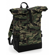 Jungle Camo/ Black Block Roll-Top Backpack