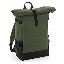 Olive/Black Block Roll-Top Backpack