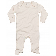 Organic Natural Baby Sleepsuit with Scratch Mitts