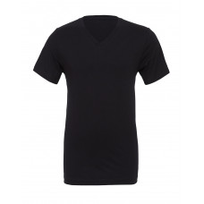 Black Canvas Unisex Jersey Short Sleeve V-Neck Tee