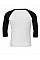 White/Black Canvas Unisex 3/4 Sleeve Baseball Tee