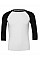 White/Black Canvas Unisex 3/4 Sleeve Baseball Tee