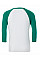 White/Kelly Green Canvas Unisex 3/4 Sleeve Baseball Tee