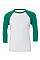 White/Kelly Green Canvas Unisex 3/4 Sleeve Baseball Tee