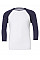 White/Navy Canvas Unisex 3/4 Sleeve Baseball Tee