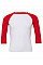 White/Red Canvas Unisex 3/4 Sleeve Baseball Tee