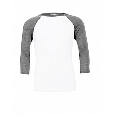 White/Deep Heather  Canvas Unisex 3/4 Sleeve Baseball Tee