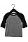 Black/White Toddler 3/4 Sleeve Baseball Tee