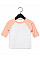 White/Heather Peach Toddler 3/4 Sleeve Baseball Tee