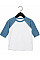 White/Denim Toddler 3/4 Sleeve Baseball Tee