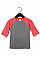 Grey/Red Triblend Toddler 3/4 Sleeve Baseball Tee