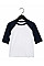 White/Navy Toddler 3/4 Sleeve Baseball Tee