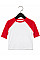 White/Red Toddler 3/4 Sleeve Baseball Tee