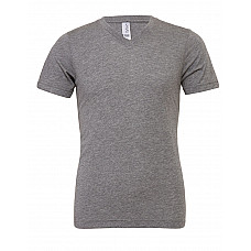 Grey Triblend Canvas Unisex Triblend Short Sleeve V-Neck Tee