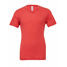 Red Triblend Canvas Unisex Triblend Short Sleeve V-Neck Tee