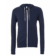 Navy Canvas Unisex Poly-Cotton Fleece Full-Zip Hoodie