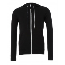 Black Canvas Unisex Poly-Cotton Fleece Full-Zip Hoodie