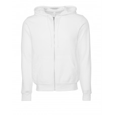 DTG White Canvas Unisex Poly-Cotton Fleece Full-Zip Hoodie