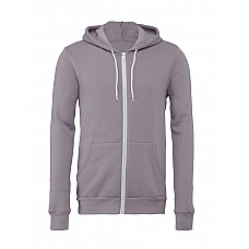 Storm Grey Canvas Unisex Poly-Cotton Fleece Full-Zip Hoodie